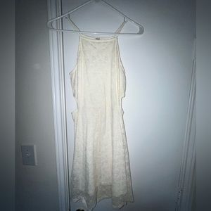 White floral dress with side cut out